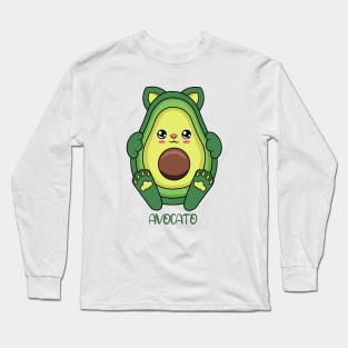 cute avocato kawaii for avocado ans cat lovers. Long Sleeve T-Shirt